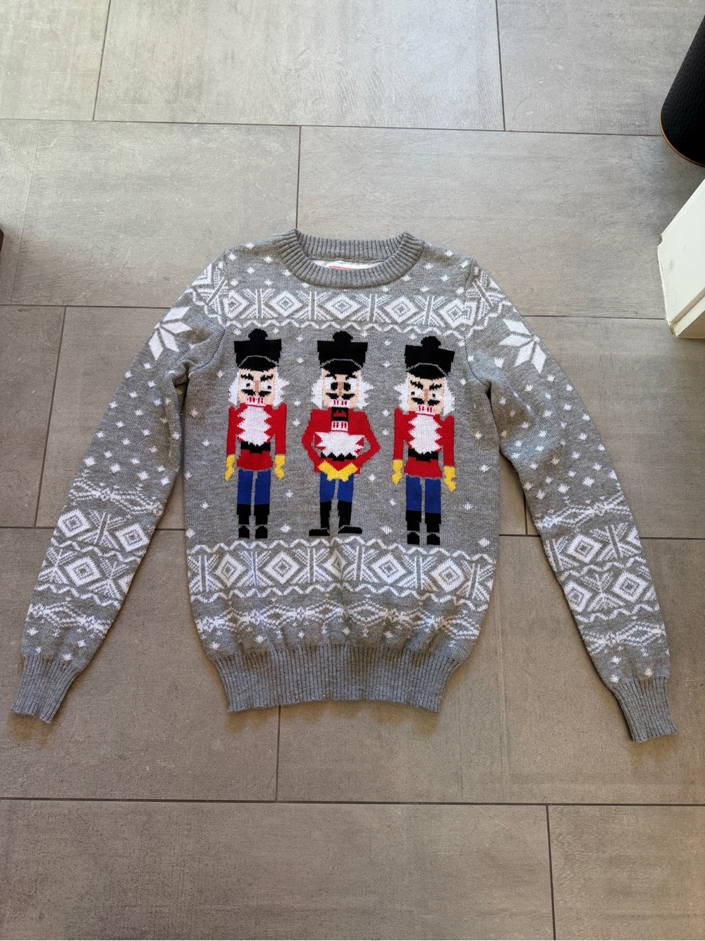 Women’s Nutcracker Crewneck Sweater: Holiday Sweater w naughty & fun theme! Sm